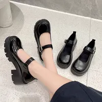 Mary's Single Shoes Women's 2024 Spring Autumn New Style Small Leather Shoes With Thick Soles Versatile High Heel Single Shoes