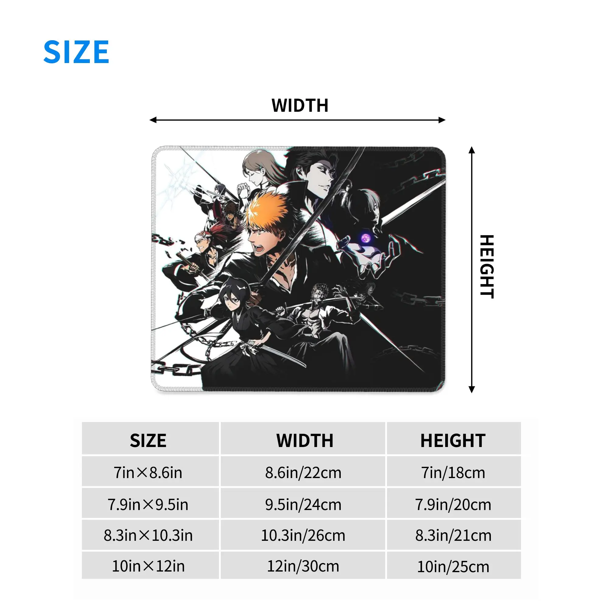Ichigo Kurosaki Bleach‌ Anime Mouse Pad Computer Keyboard Mouse Mat Gamer PC Laptop Desk Mat Office Accessories Table Mats