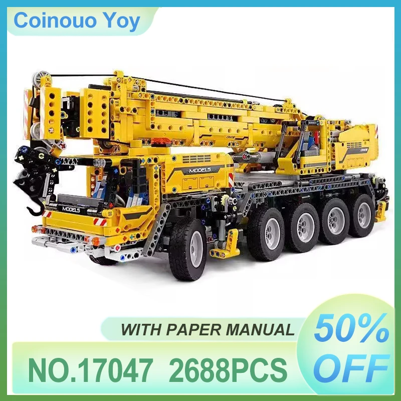 

Mould King 17047 Technical Truck Building Blocks APP Control Mobile Crane Model Enginerring Bricks DIY Toys Kids Christmas Gifts