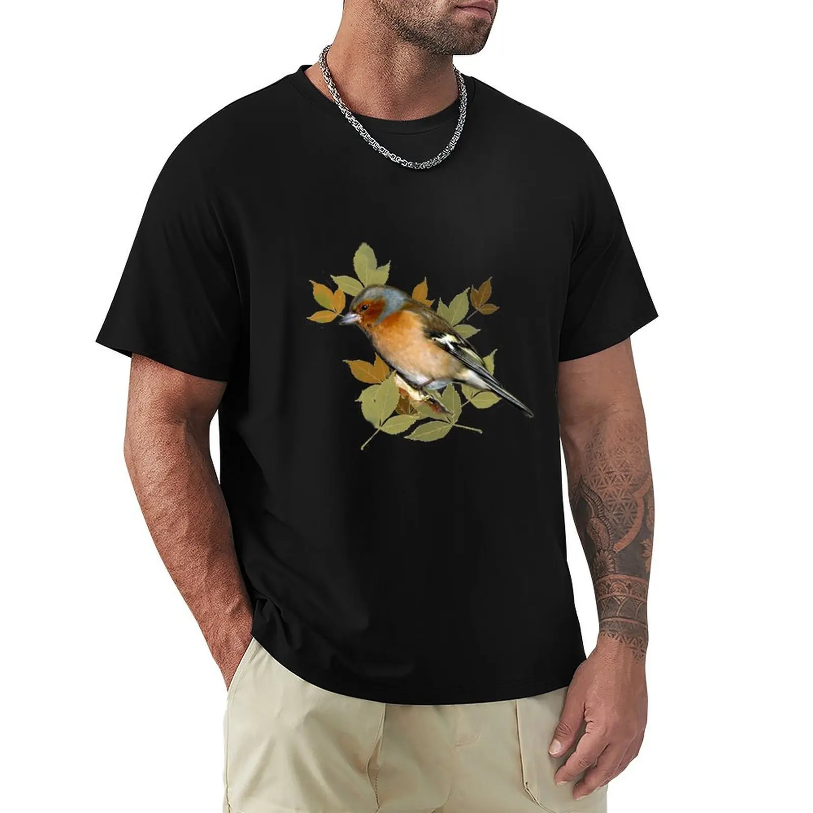 

A beautiful male chaffinch. T-Shirt Short sleeve tee tops cheap stuff cute tops clothes for men