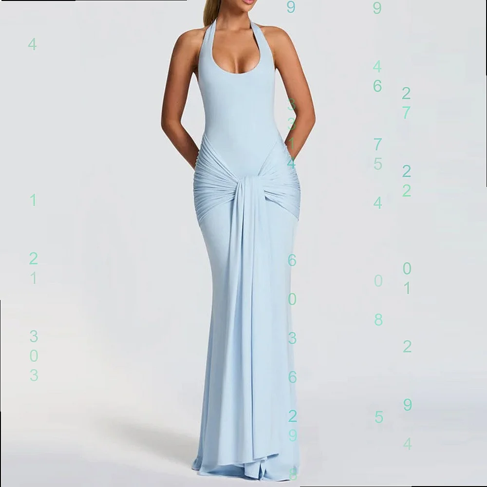 

Women's Sleeveless Dress Long Dress with Tie Strap Bodycon Wrap Neck Evening Dress Dresses Spring Summer