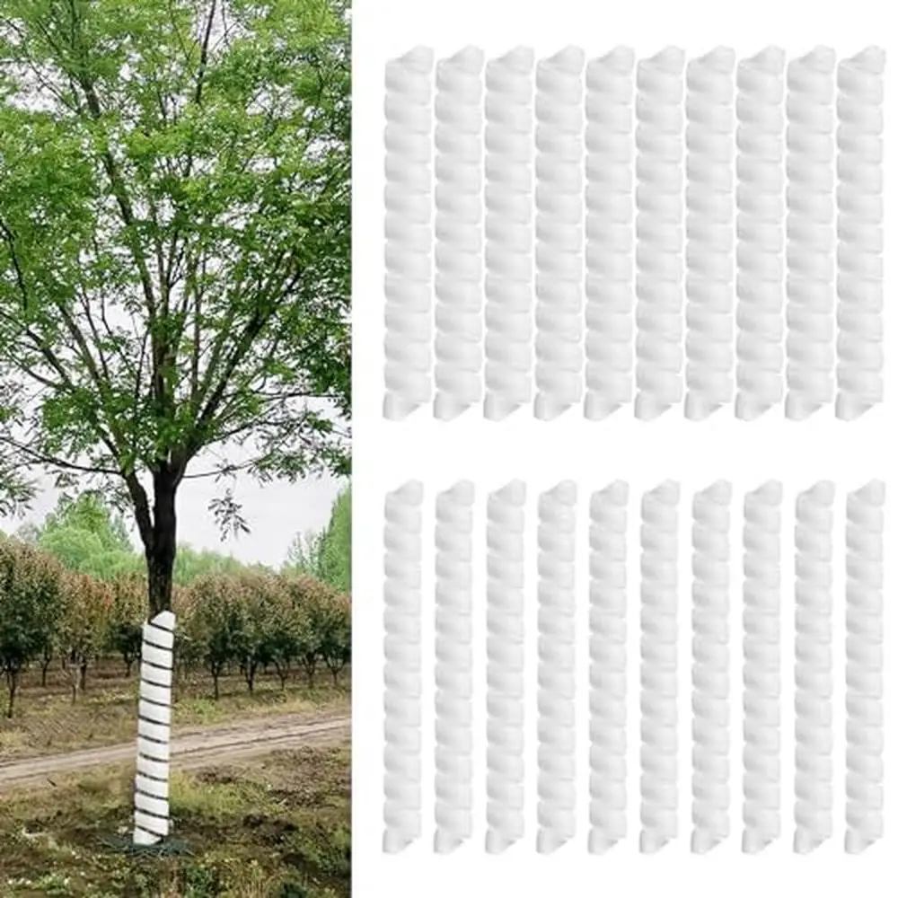

20 шт., защитная пленка для ствола дерева, обертывания для трубок, саженцев, растений, 2 размера, пластиковая спиральная крышка для кори, комплект защиты от вредителей, легко закручивается