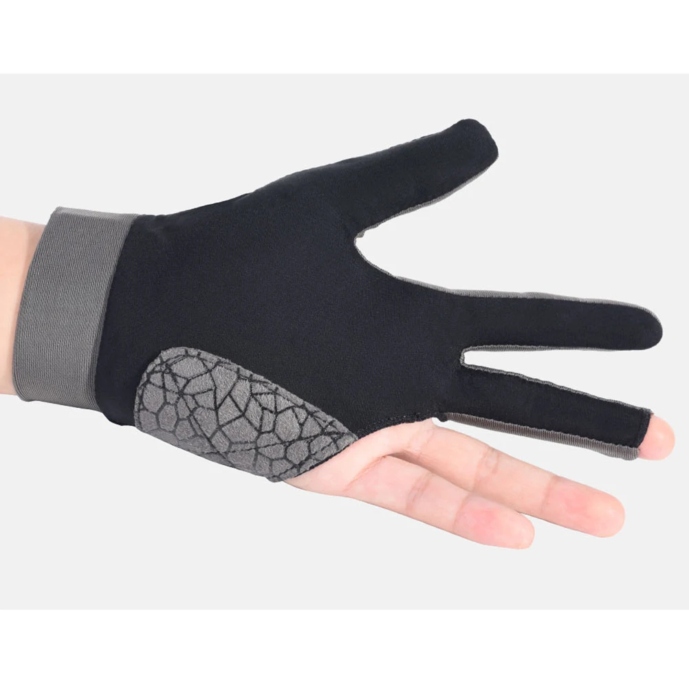 

1pc 3 Finger Billiards Glove Anti-Slip Left Hand Right Hand Wear-Resistant Silicone Mat Elastic Wrist Flexible Operation