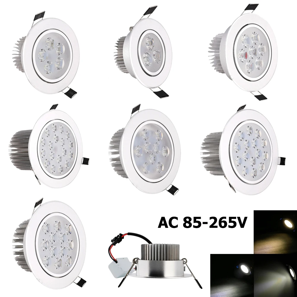 

LED Downlight 5W 7W 9W 12W 18W Ceiling Energy-saving Downlights Brightest Spotlight Lighting 15w Lamp 110v/220v Decorative 3w