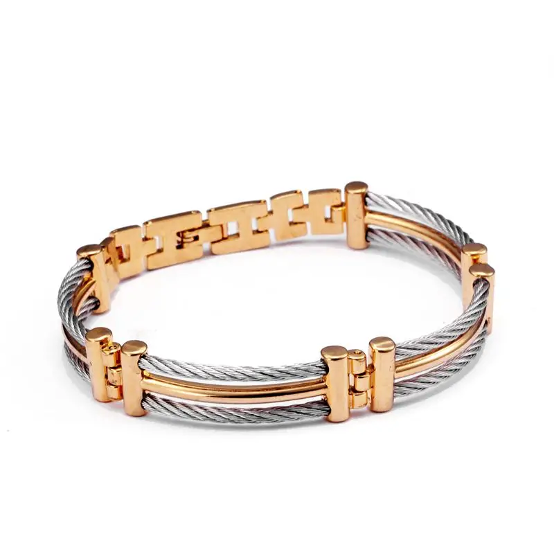 New Fashion Splicing Chain Link Charm Bracelets  Soft Health Stainless Steel Cuff Sporty Men Women Bangles Jewelry Gift