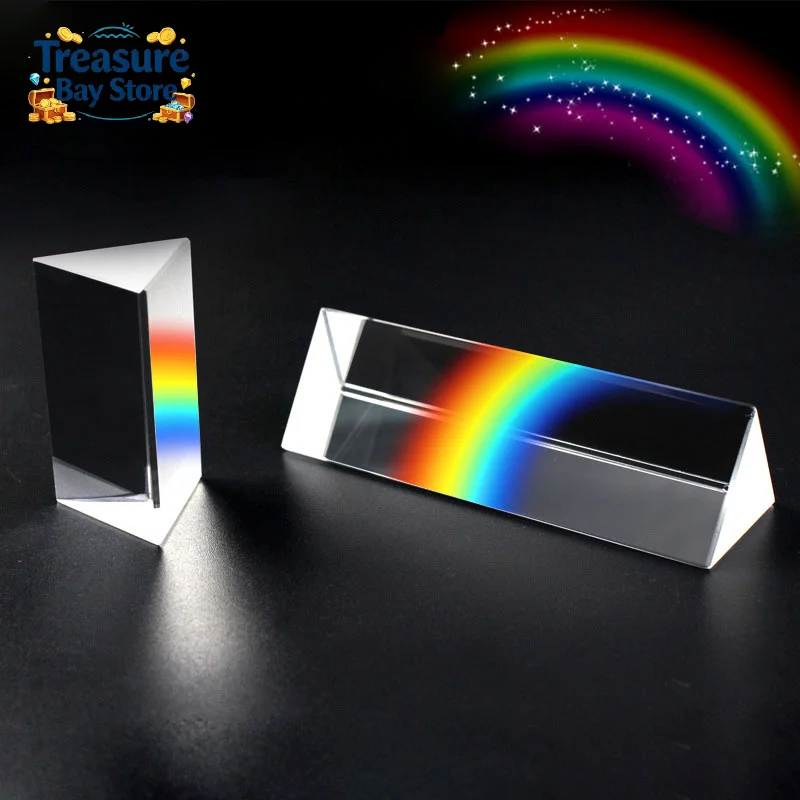 Prisma Triangular de Cristal para Fotografía, Prisma de Arcoíris, Prisma de Color, Experimento de Física con Luz para Niños
