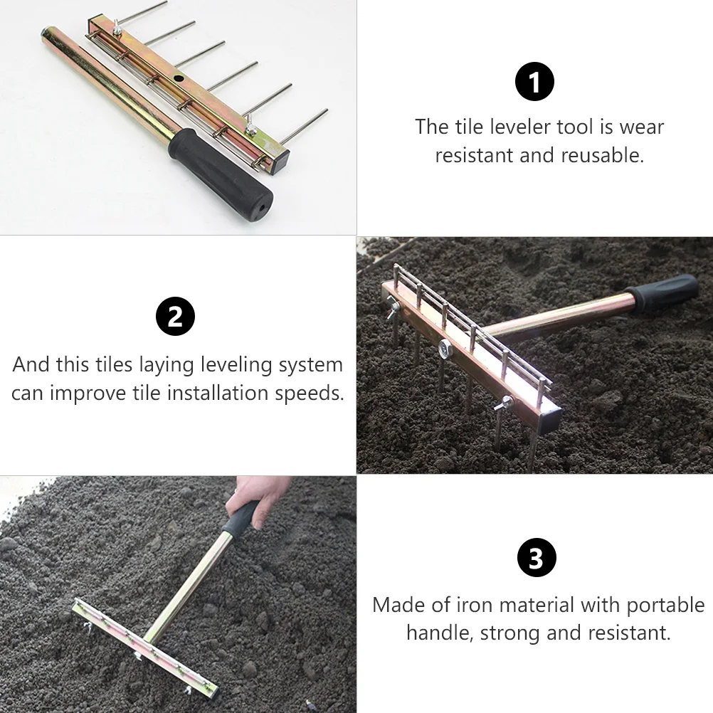 

Tile Auxiliary Tool Wearresistant Reusable Easy Use Rake Shape Design Tidy Installation Adjustable Layer Thickness