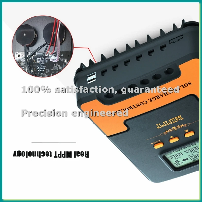 

60A MPPT Solar Charge Controller 12V 24V Auto Adapting Lead Acid Lithium Battery Charging Controller for Solar Panel-BCBW