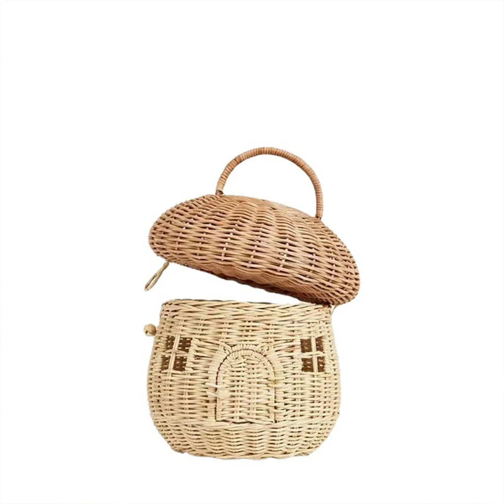 Fiber Natural Straw Woven Basket Safe And Non-Irritating Desktop Storage Solution And Preferred Materials Are Handmade