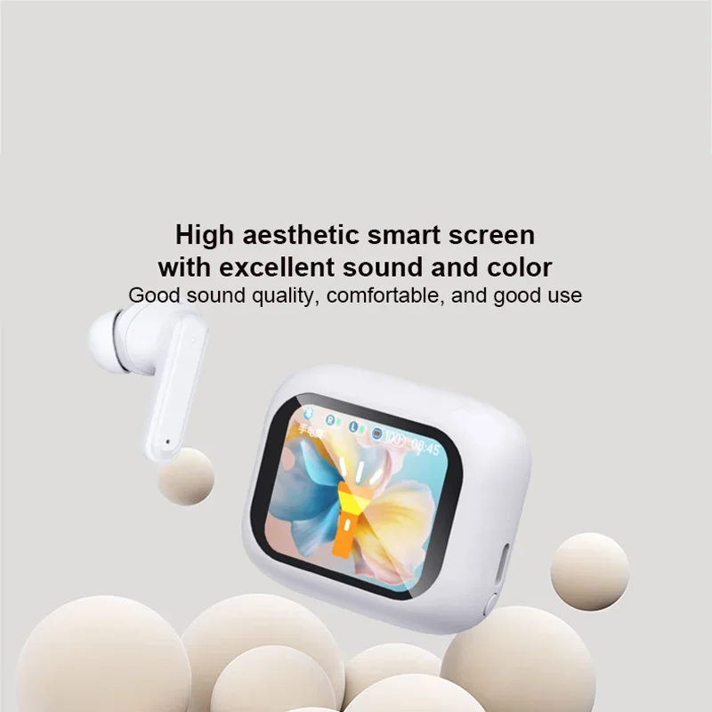 2024 New M6 Full Touch Color Screen -20db ANC Bluetooth 5.3 Earphones Wireless Smart LCD Earbuds Waterproof Sports Headphones