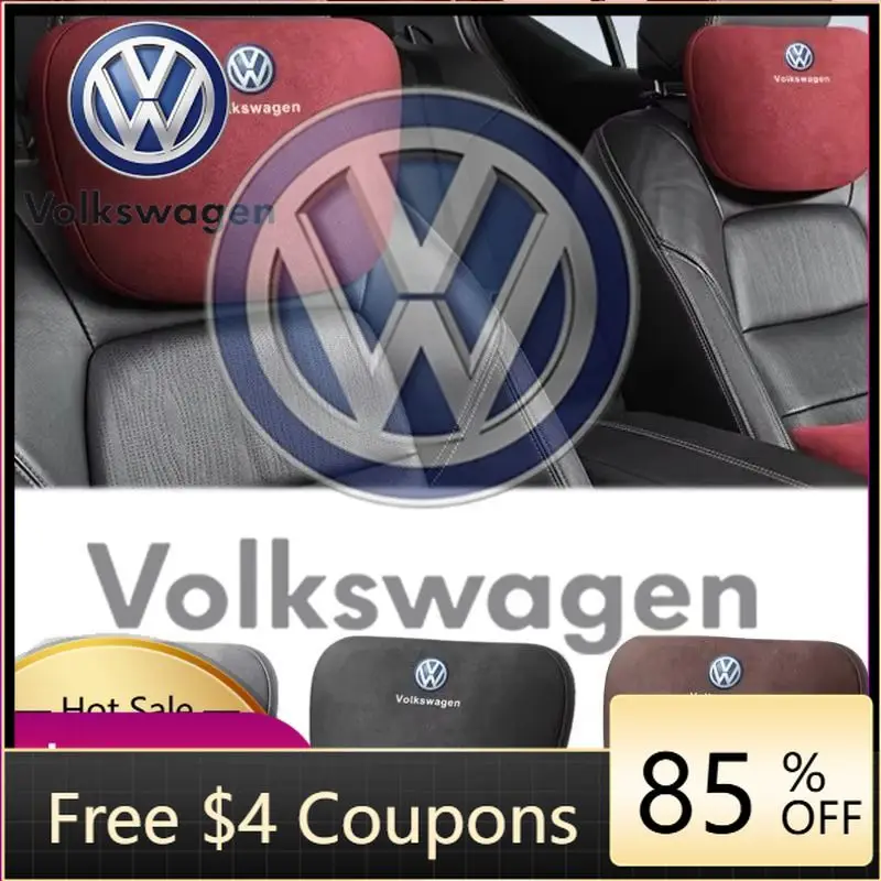 

Car Sticker 2026 Hot Styling Mouldings For VOLKSWAGEN VW Suede Car Inner Headrest Neck Support Pillow With Strap For Volkswagen