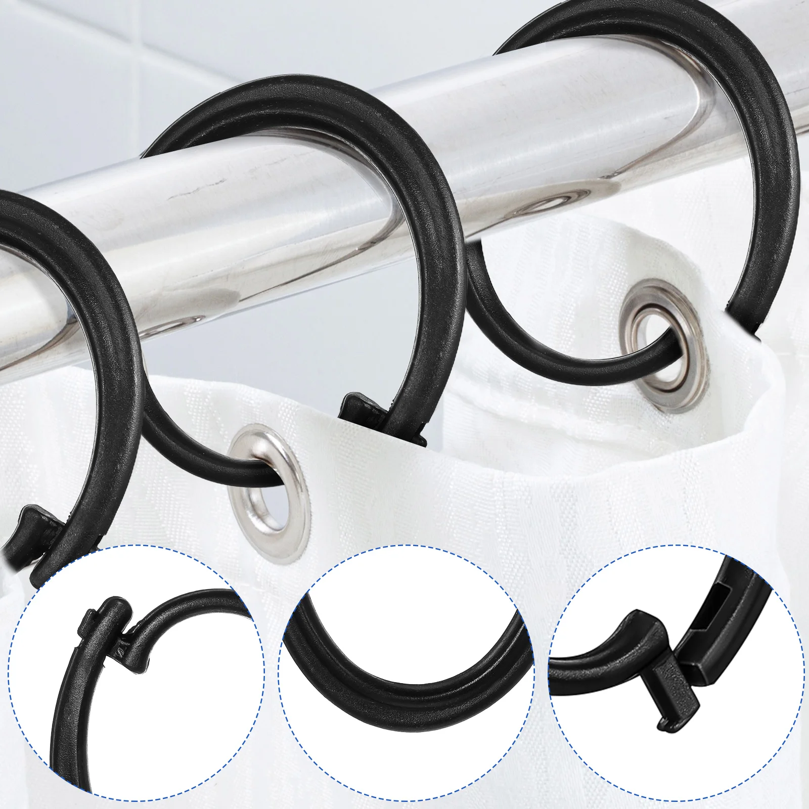 30 قطعة الخيام إكسسوارات الستائر مقاطع معلقة صغيرة ل ظلة هوك الستائر السنانير الستائر مقاطع السنانير المظلة السوداء الشماعات