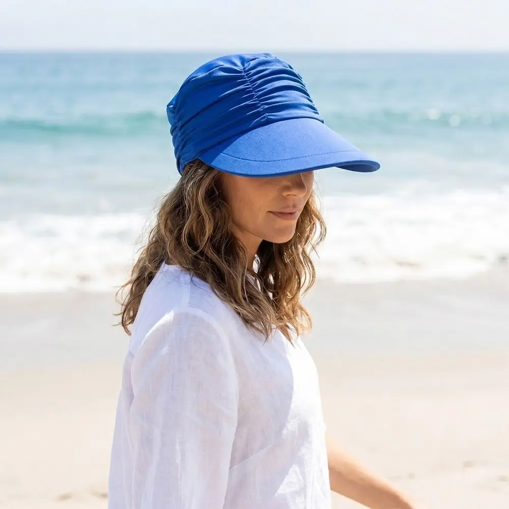 Fashionable Polyester Sun Protection Hat Elasticity UV Protection Bucket Sun Hat Oversized Brim Visor Hat Women