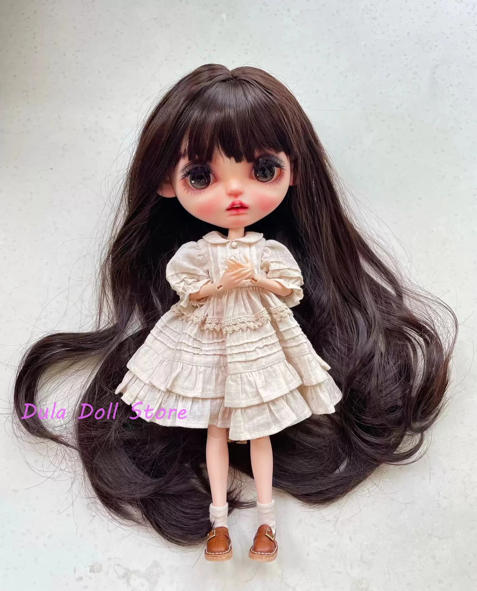 

Dula Doll Clothes DressSilk cotton tea dyeing skirt Blythe ob24 ob22 Azone Licca ICY JerryB 1/6 Bjd Doll