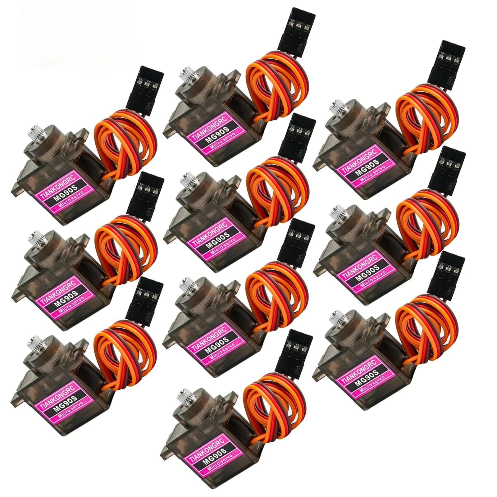 10PCS MG90S Micro Servo Motor 9g 180/270/360° Full Metal Gear Ball Bearing for Arduino RC Cars Plane Raspberry Pi Mini Servos