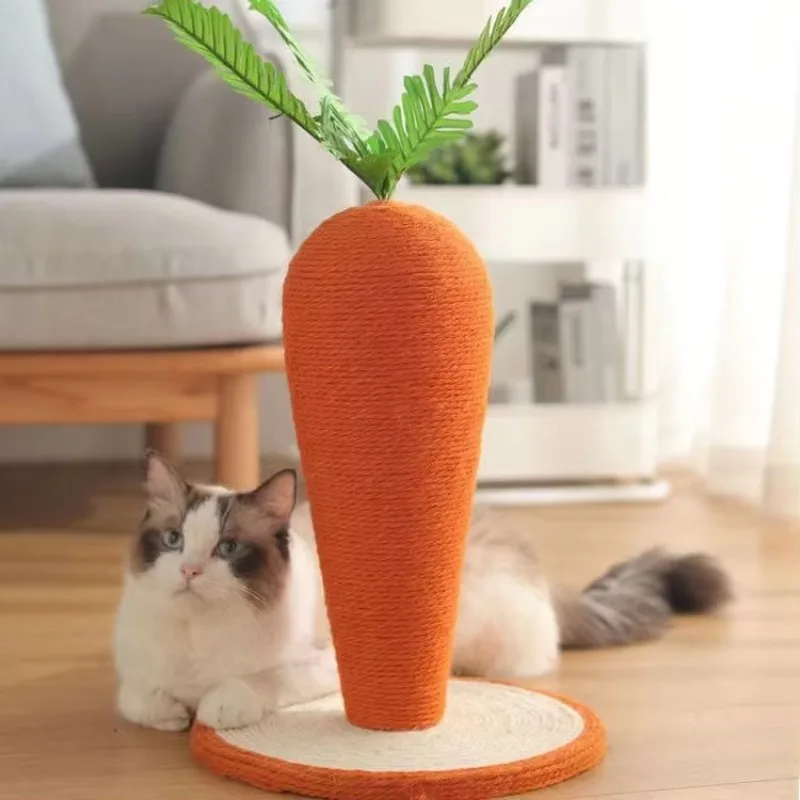

Modern Carrot Shaped Vertical Sisal Cat After Scratching Pet Cat Climbing Frame Christmas Cat Tree Scratcher Toy