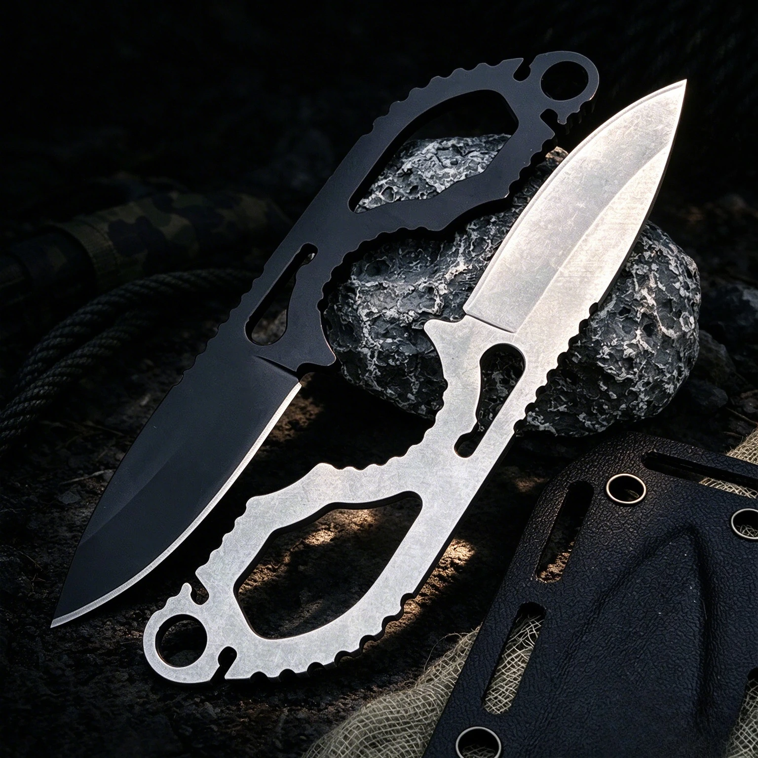 One Piece Full Tang Fixed Blade Knife - Model 101 Follow-Up - Everyday Carry Outdoor Knife for Camping Hiking Utility Tools