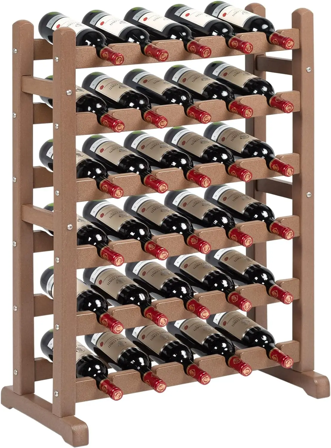 

30 Bottles Wine Bottle Holder,6-Tier High-Density Plastic Wine Storage Display Shelves for Kitchen, Living Room, Wine Cellar