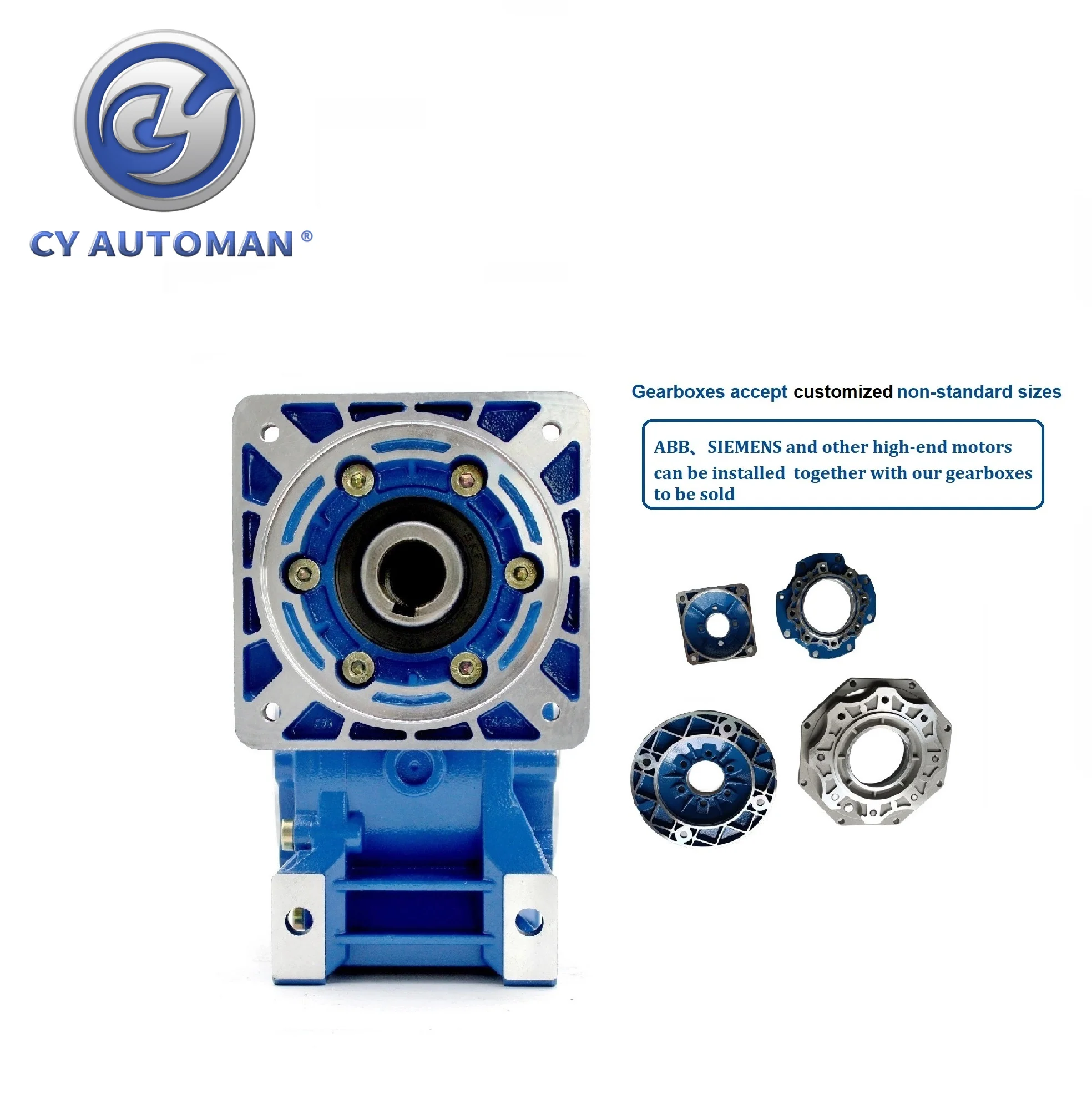 CYAutoman High Torque Worm Gearbox  Speed Reducer  NMRW75 RW75 Input 19/22/14/24/28mm  Ratio 5:1/100:1  Tin bronze for CNC