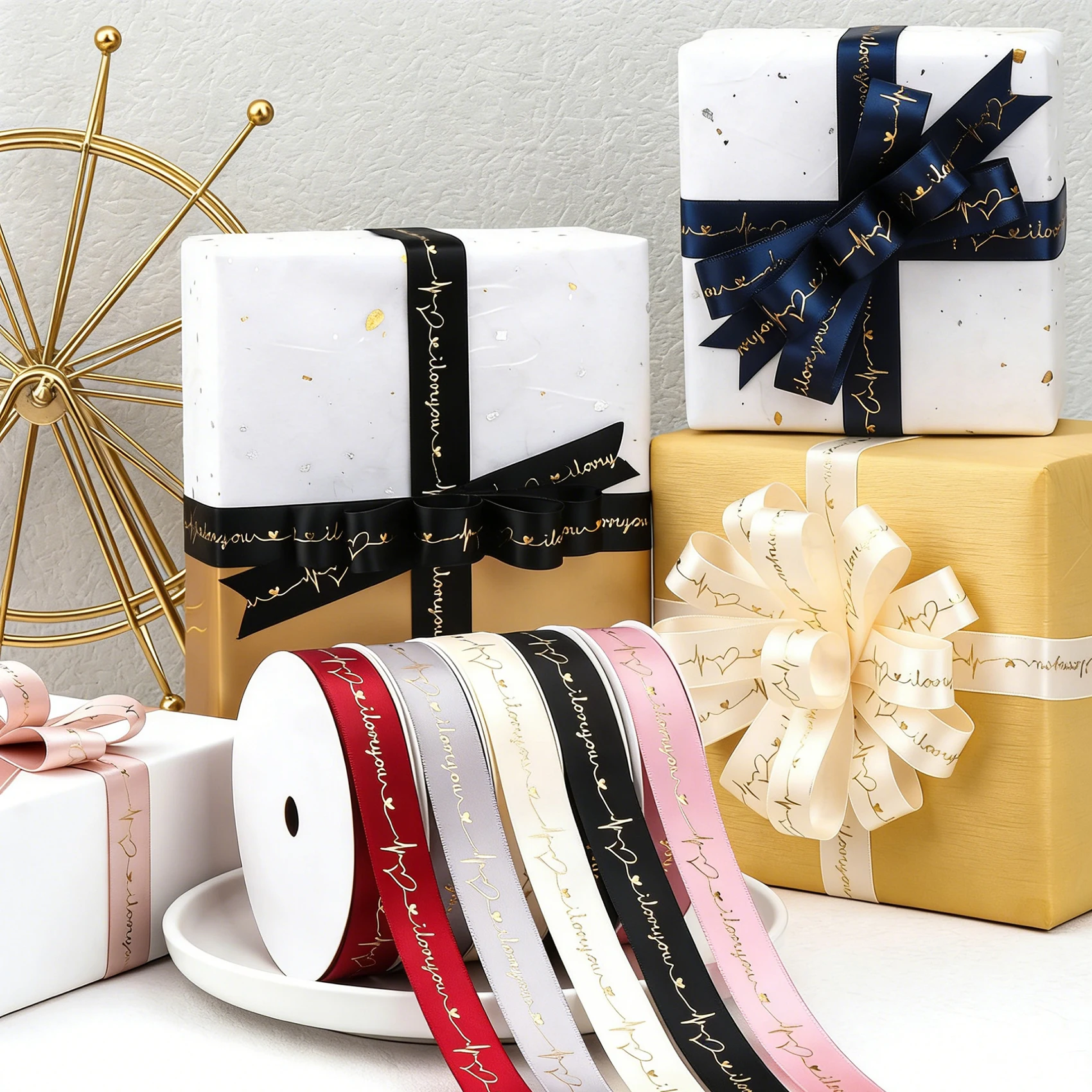 10 Yards Love You Collection High Quality Ribbon Valentine\'s Day Wedding Event Party Christmas Decoration Baking Bouquet Bow