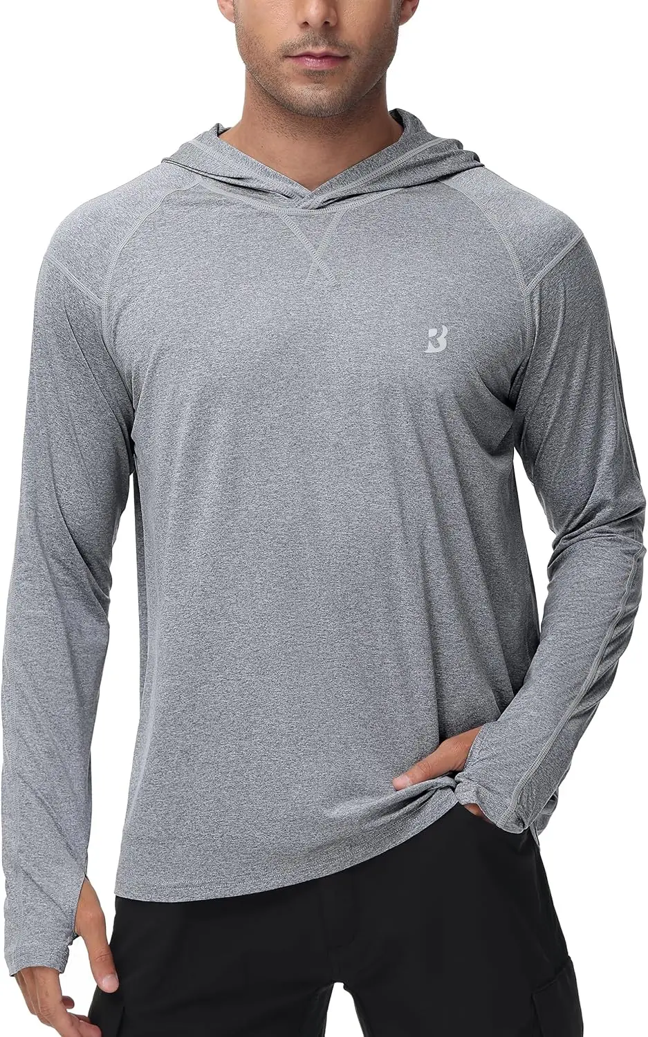 

Мужская толстовка с длинным рукавом и защитой от ультрафиолета UPF 50+ для рыбалки, походов, бега, плавания и тренировок