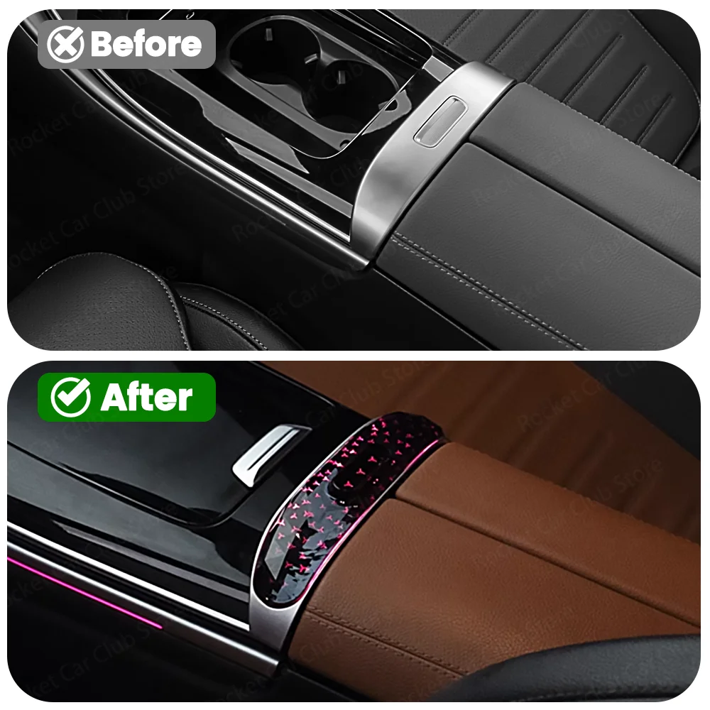 For Mercedes Benz GLC X254 C Class W206 Car Interior Ambient Lights Refit LED Center Console Crystal Saddle Light 64 Colours Car