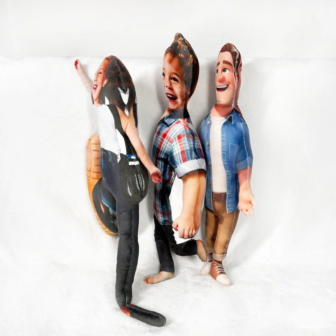 Custom Bendable Plush pillows, Personalized Photo Stuffed home decoration, Posable Keepsake Birthday Anniversary