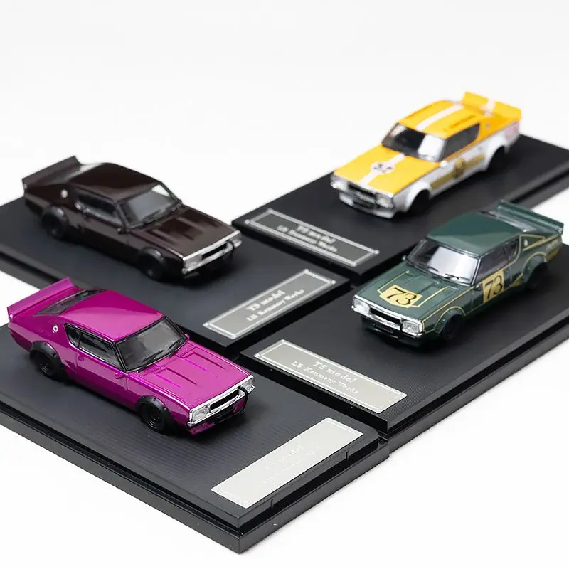 

Diecast TS 1:64 Scale Skyline GTR 2 Generation KPGC110 Alloy Car Model Collectible Toy Gift Souvenir Display Ornament