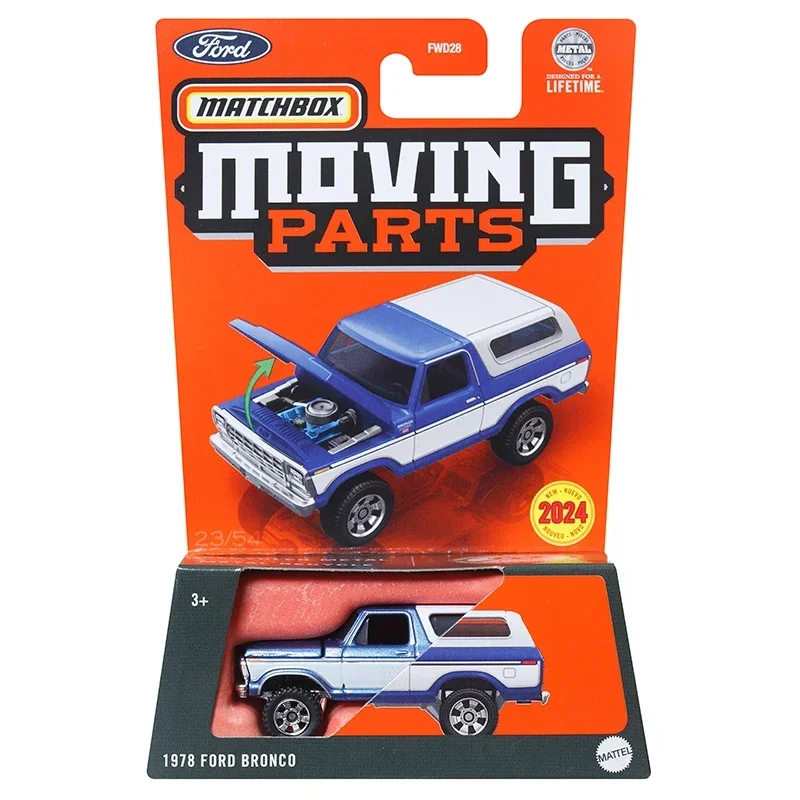 Mattel-piezas móviles de coche Matchbox Original, 1/64, Amc, Javelin, Ford Bronco, Alfa Romeo, Stelvio, modelo de vehículo, regalo para