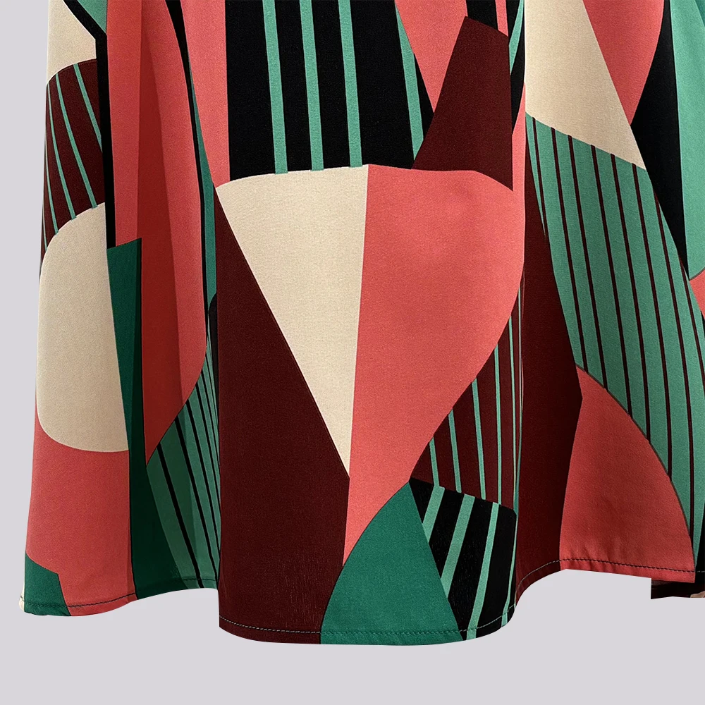 فساتين صيفية للسيدات 2025 فساتين صيفية فرنسية أنيقة فضفاضة منقوشة بدون أكمام ورقبة رسن ملفوفة للحفلات فساتين صغيرة للنساء #5