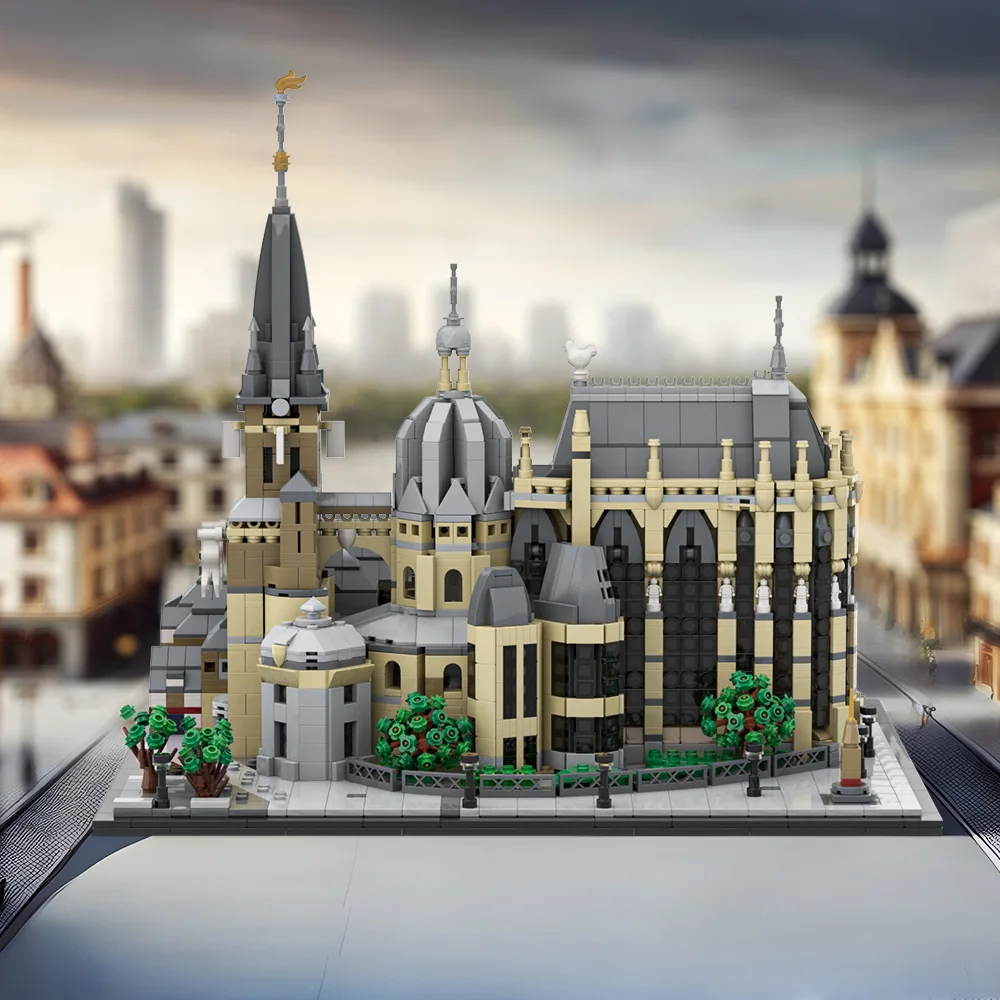 MOC Catedral de Aachen-Mausoleo de Charlemán, bloques de construcción, modelo Mausoleum de Charlemagne, juguetes de ensamblaje, regalos para niños