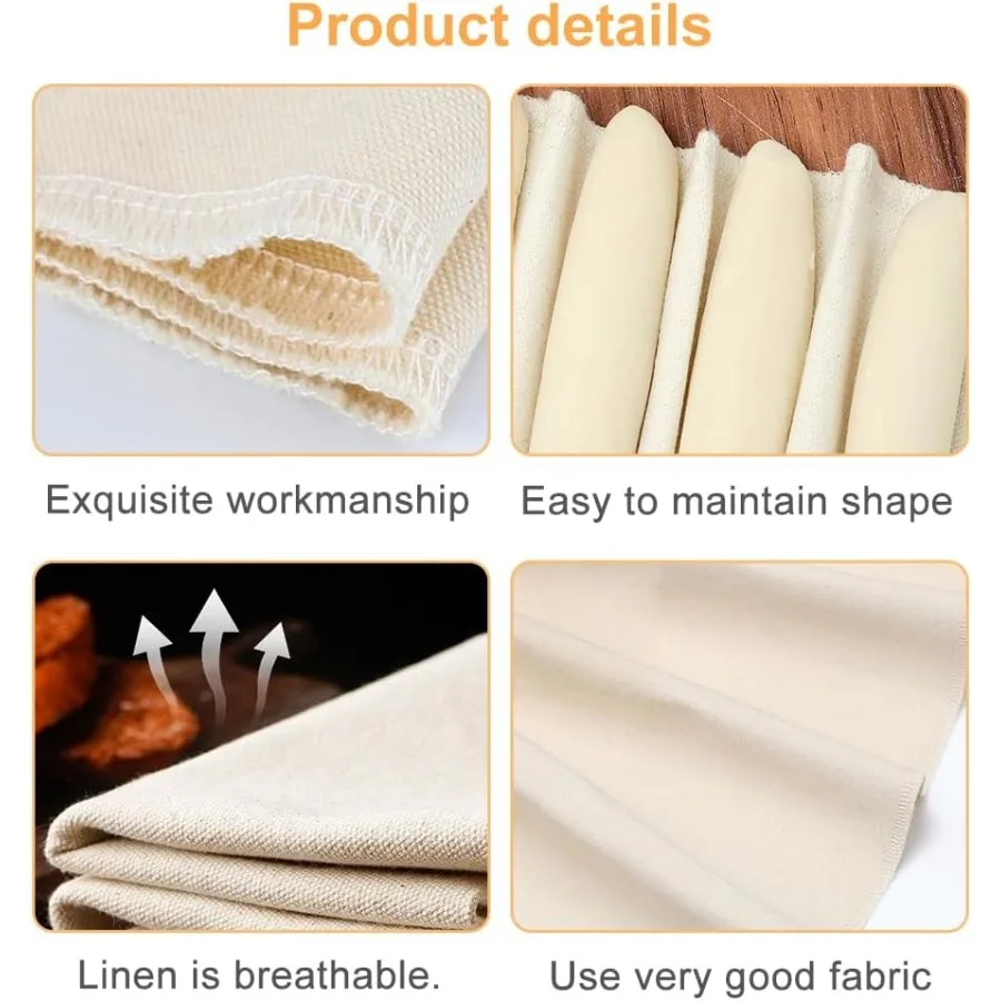 2 قطعة قماش الخبز الكتان القماش 14x18 Ih مستطيلة الحديثة تورال القطن الخبز التدقيق منشفة لخبز العجين المخمر والتخمير