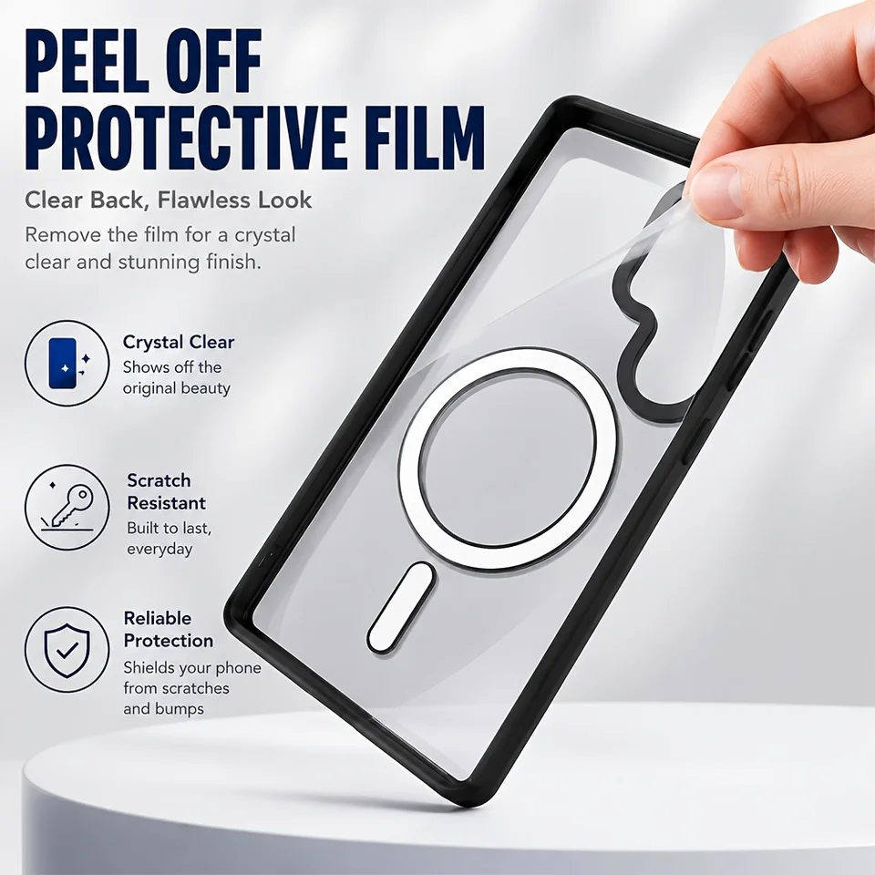 Funda magnética de acrílico transparente para Samsung Galaxy A57 A56 A55 A37 A36 A35 A26 A17 A16 A15 A07 A06 con cuerda para mano 5