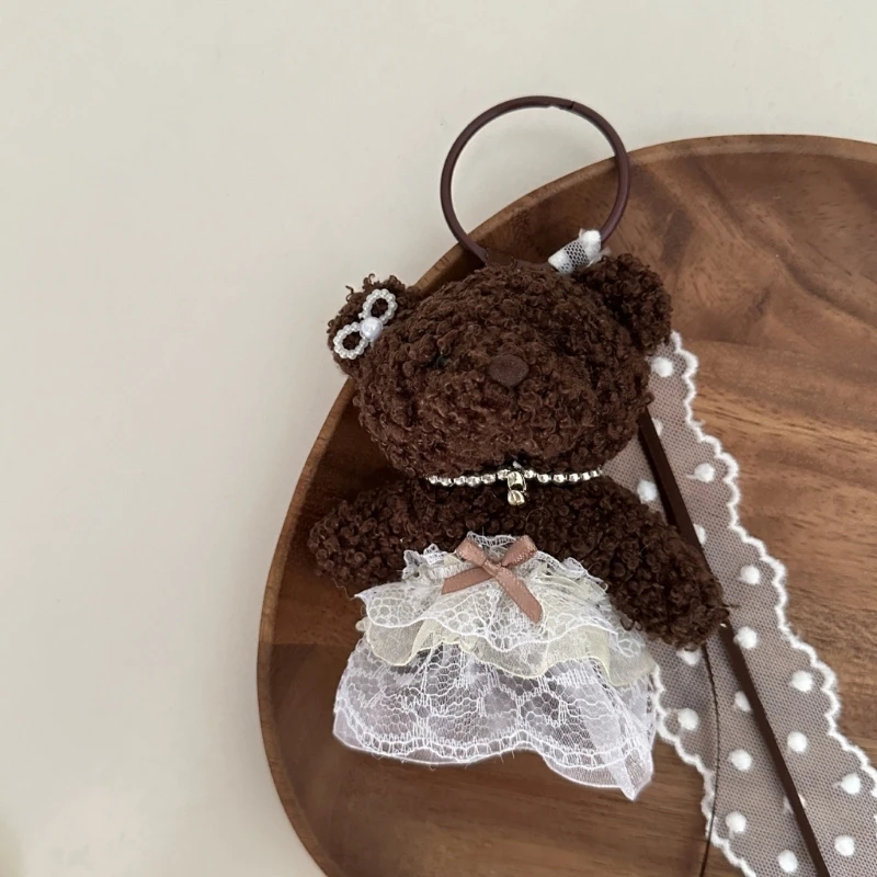 Unique Plush Bear Keychain Phone Charm Unique Keyring Cartoon Bag Pendant Accessory for Purse Wallet Handbag Backpack