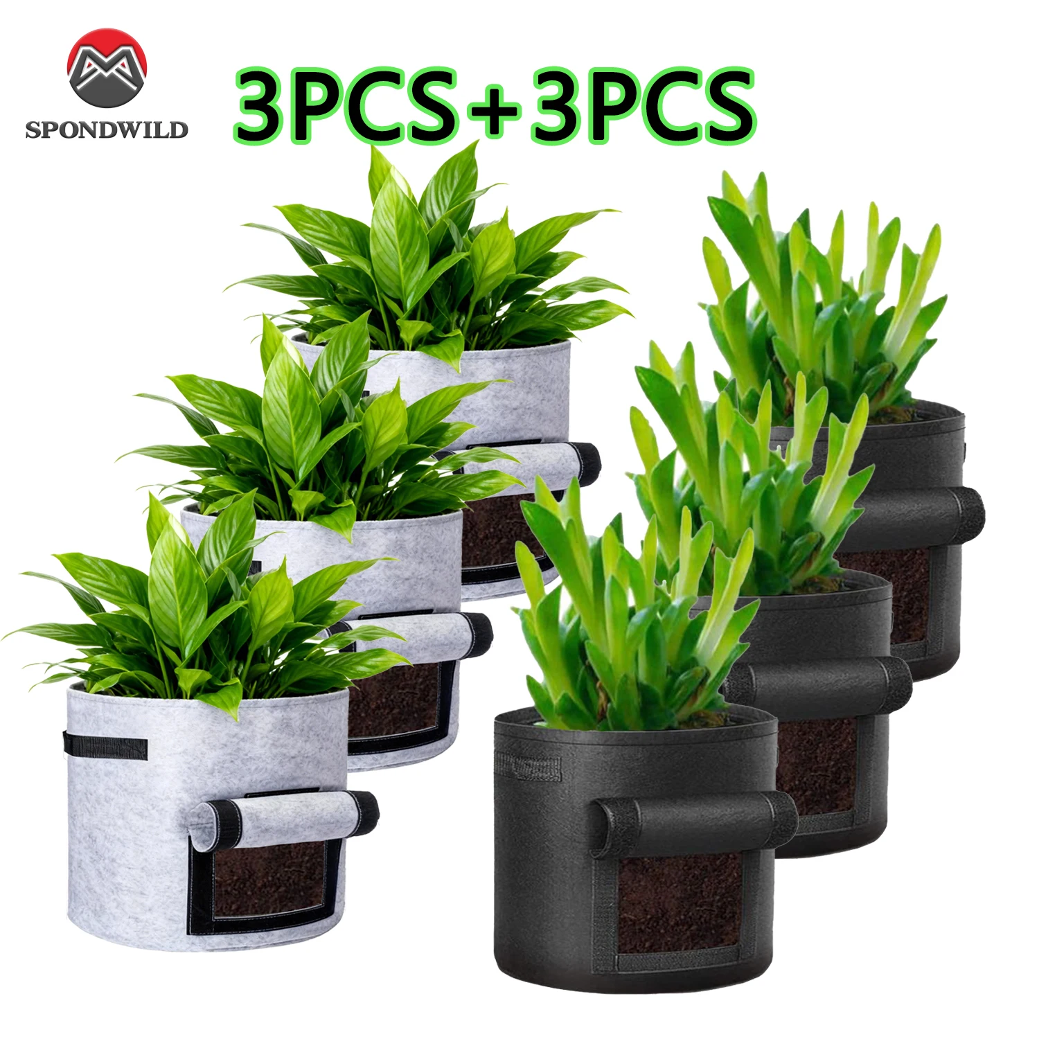 1/4/6 Sets 1/3 Gallon Grow Bags,Planting bag Thickened Non-Woven Fabric Pots for Blueberry Onion Herb, Vegetable Planting Pots