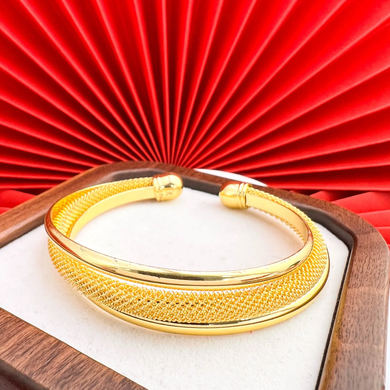 

Браслет из настоящего золота 9999 пробы, 24 карата, многослойный, открытый, женский, модный, винтажный, изысканный.