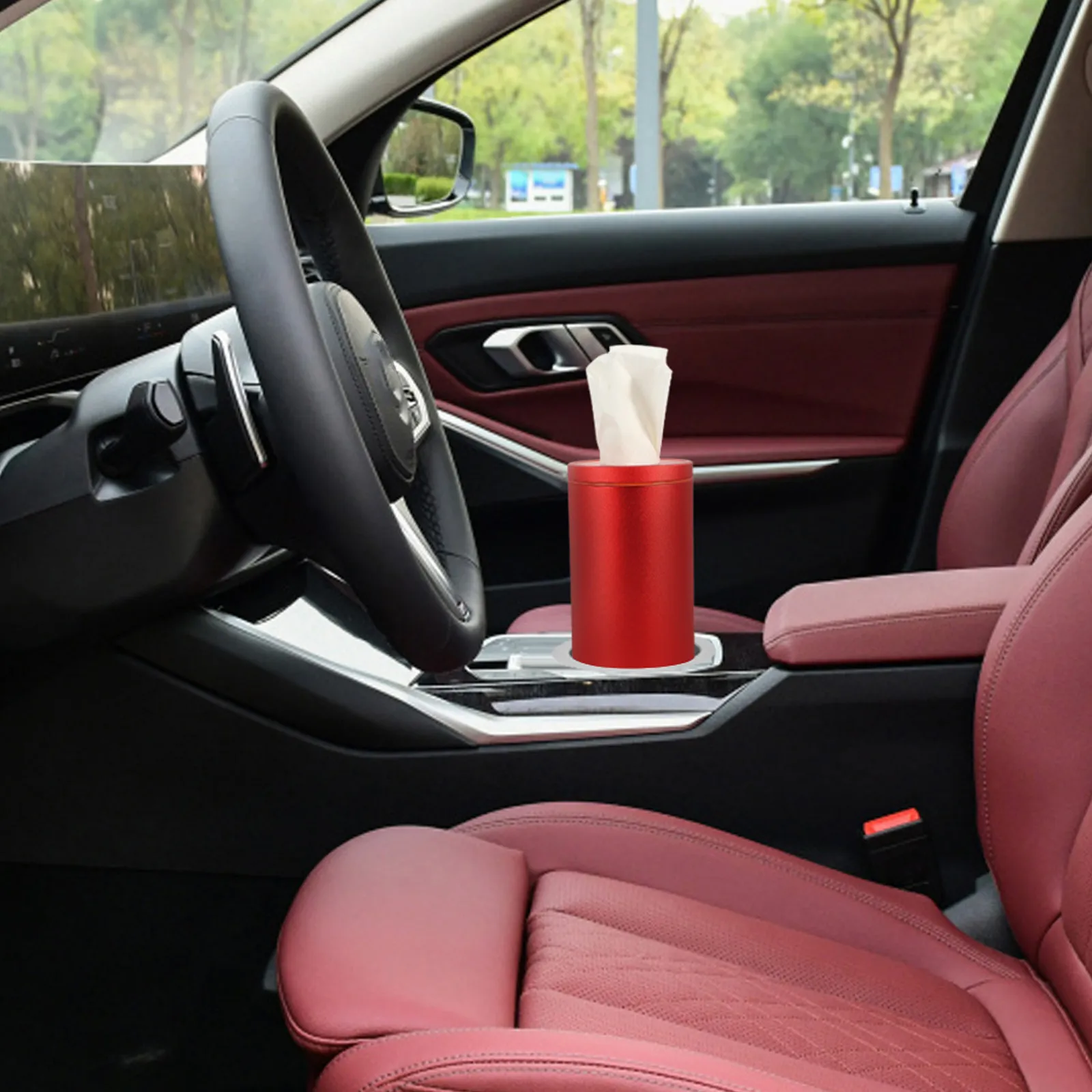 Round Aluminum Alloy Tissue Box Dispenser for Car, Home & Hotel – Compact Paper Towel Organizer