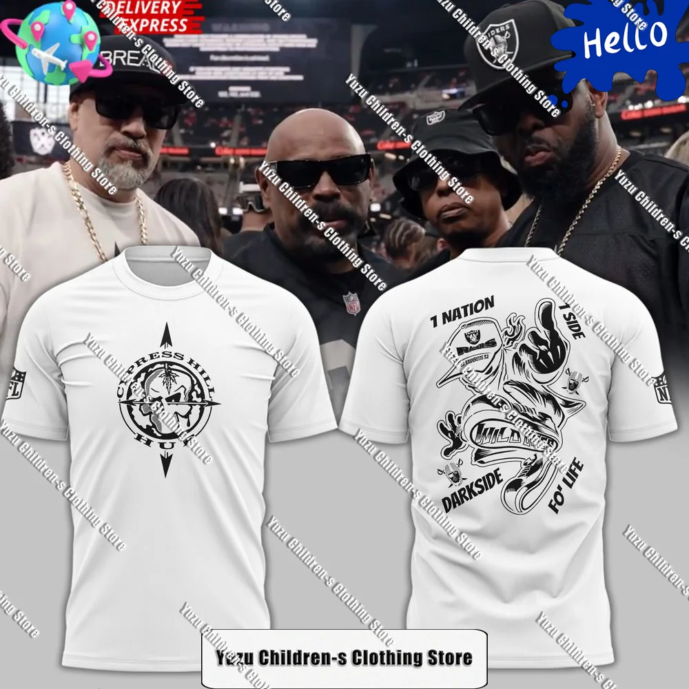 Las Vegas Raiders Cypress Hill x Raider Nation Special T-Shirt  Street Fashion Men's Top Versatile Boys and Girls T-Shirt