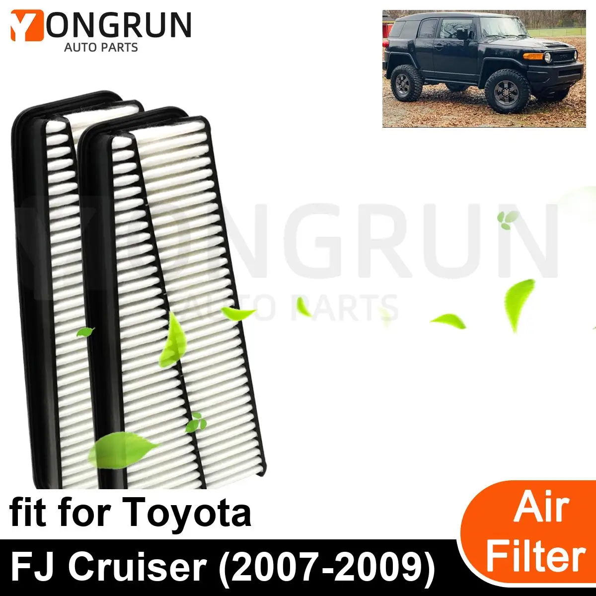 

2Pcs New Car Engine Air Filter Cleaner for 2007-2009 Toyota FJ Cruiser Car Accessories OEM CA9683 17801-0P010 17801-31090