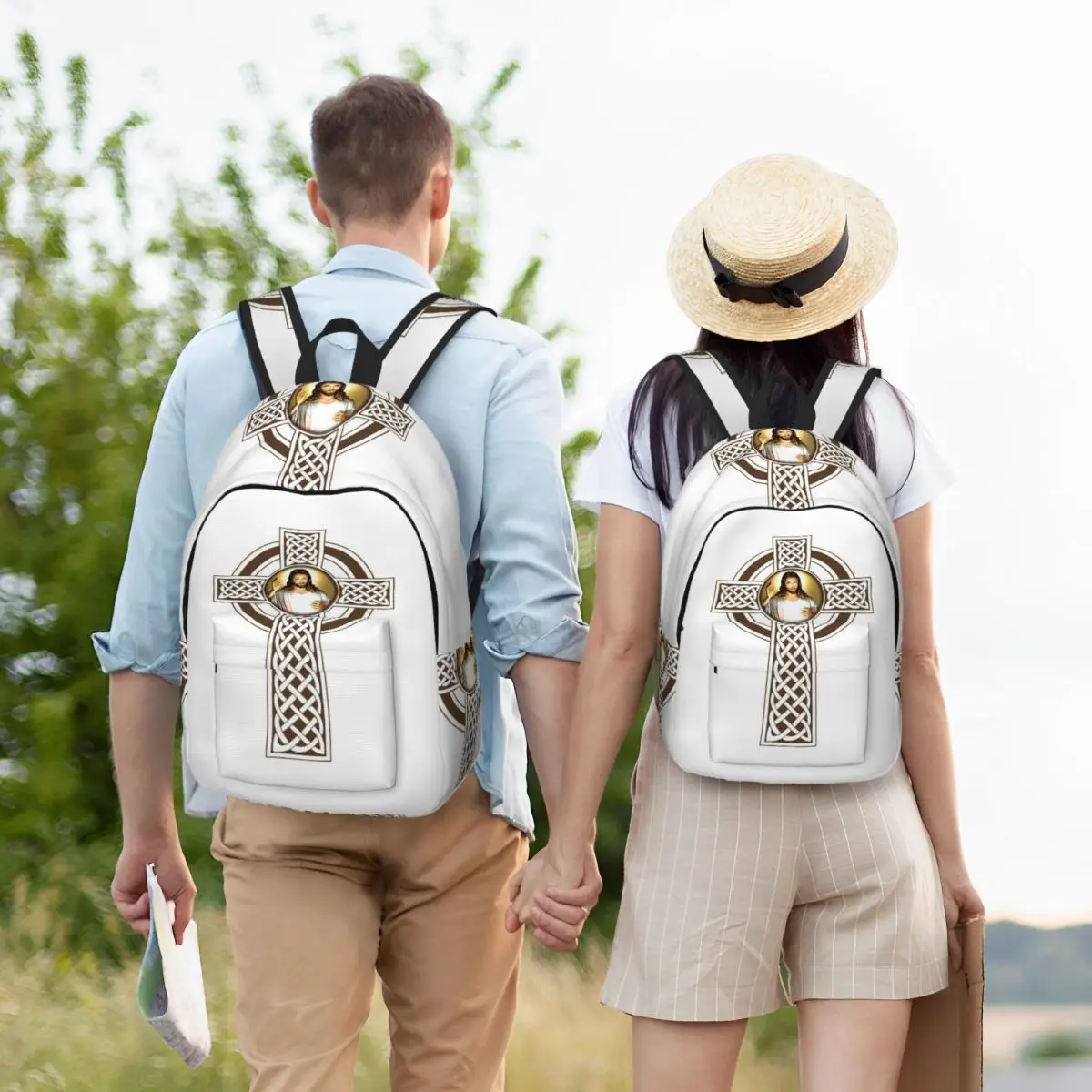 JESUS Student Backpack School Bag Hiking Travel Daypack for Men Women Fashion Bookbag Shoulder Bags