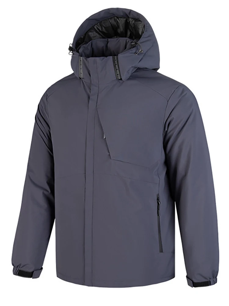 

Winter Men's Fashion Trend Youth Cotton Jacket Thickened Loose Cold Protection Warm Cotton Clothing Solid Color