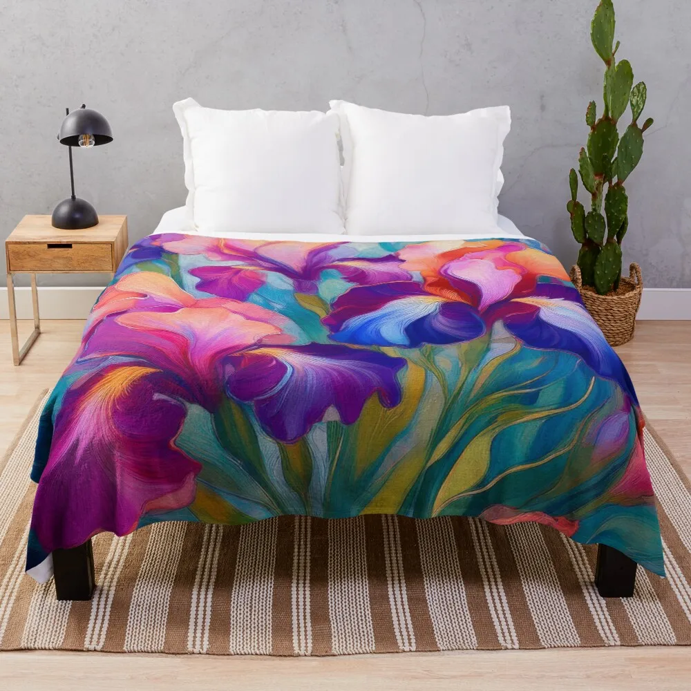 

Iris Celebration Throw Blanket Anti Shedding Soft Fuzzy Blanket for Home