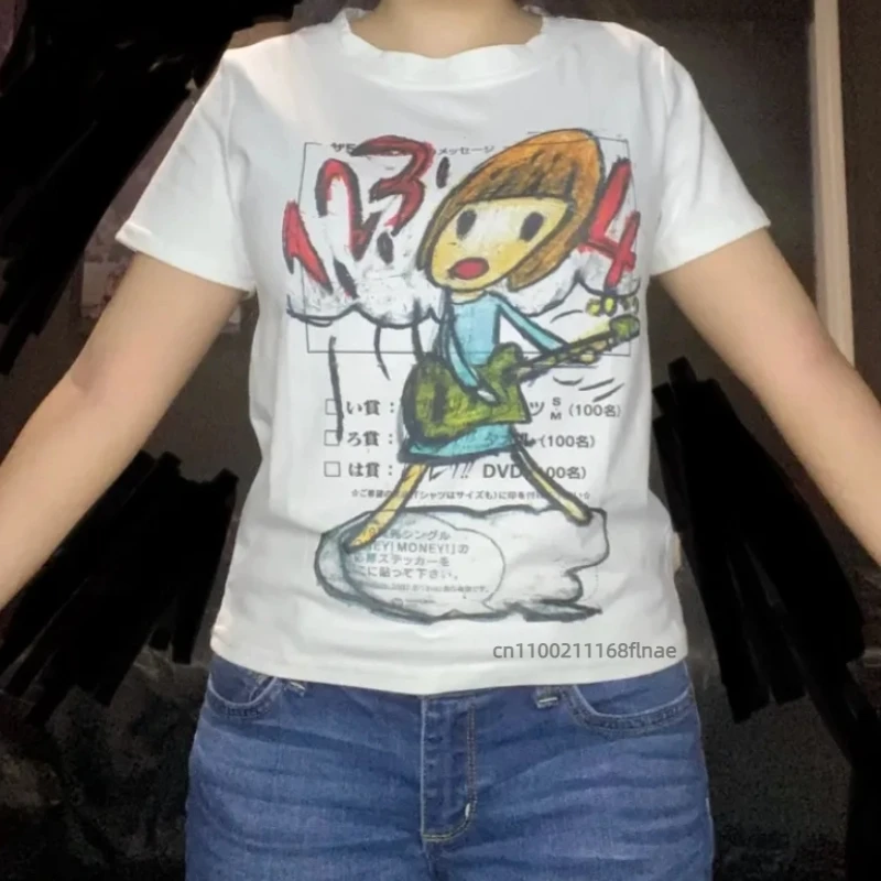 شارع فستان رقص المرأة تي شيرت جديد ثلاثية الأبعاد الرسوم المتحركة أنيمي قصيرة الأكمام الجولة الرقبة البنطال القصير الشارع الهيب هوب ملابس كاجوال