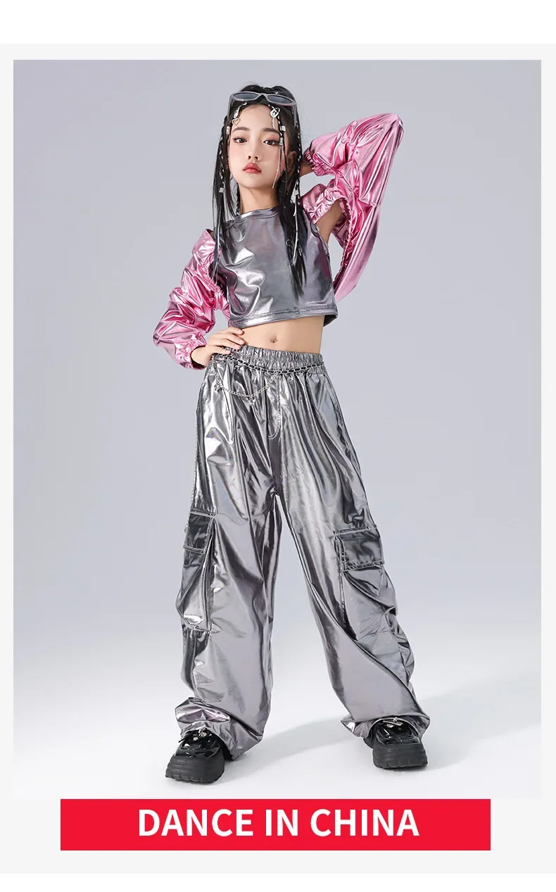 Jazz-Tanzkostüme für Mädchen, dehnbare Paillettenkleidung in leuchtenden Farben, Street-Dance-Outfits, Bühnenkostüme, Wettbewerbskostüme, Modenschau, Teamkostüme. – Detail 2