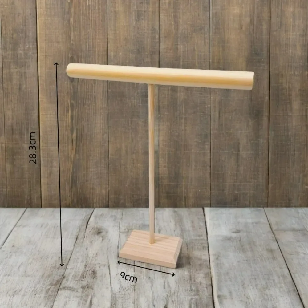 Soportes de exhibición de pulseras de madera en 3 tamaños, soporte de joyería en forma de T, soporte para collares, organizador de pulseras, expositor de joyería