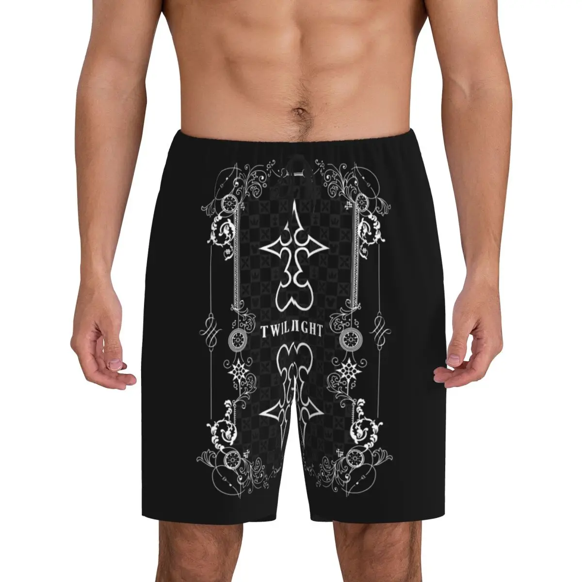 

Custom Anime Game Kingdom Hearts Pajama Shorts Sleepwear Men Elastic Waistband Sleep Lounge Short Pjs with Pockets