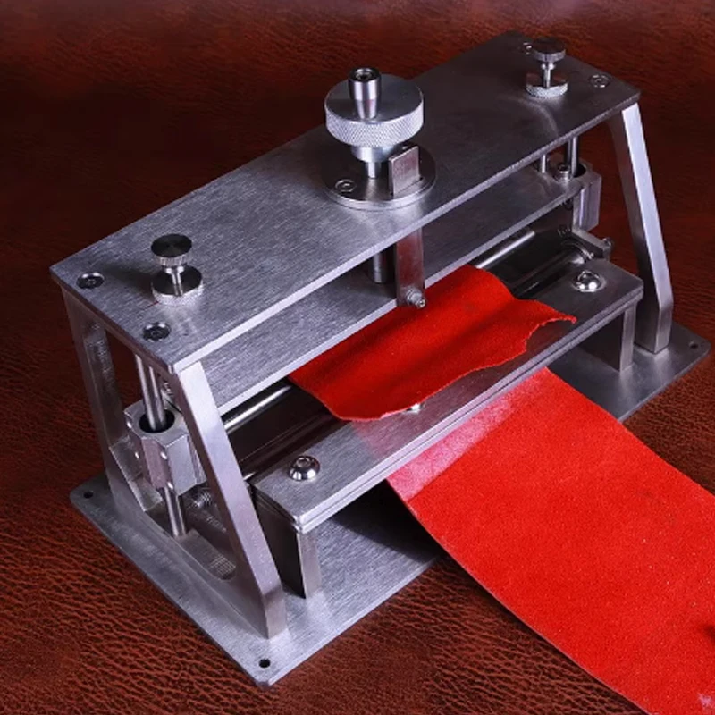 

304 Stainless Steel Craft Leather Splitter Machine DIY Manual Cutting Peeler Rolling Bearing Tools Work Width 200MM