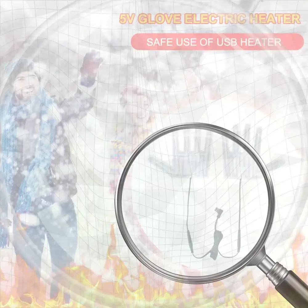 

USB 5V Portable Electric Heating Gloves Pads Lightweight Five-Finger Gloves Heating Pad Winter Outdoor Hand Feet Warmer Accessor