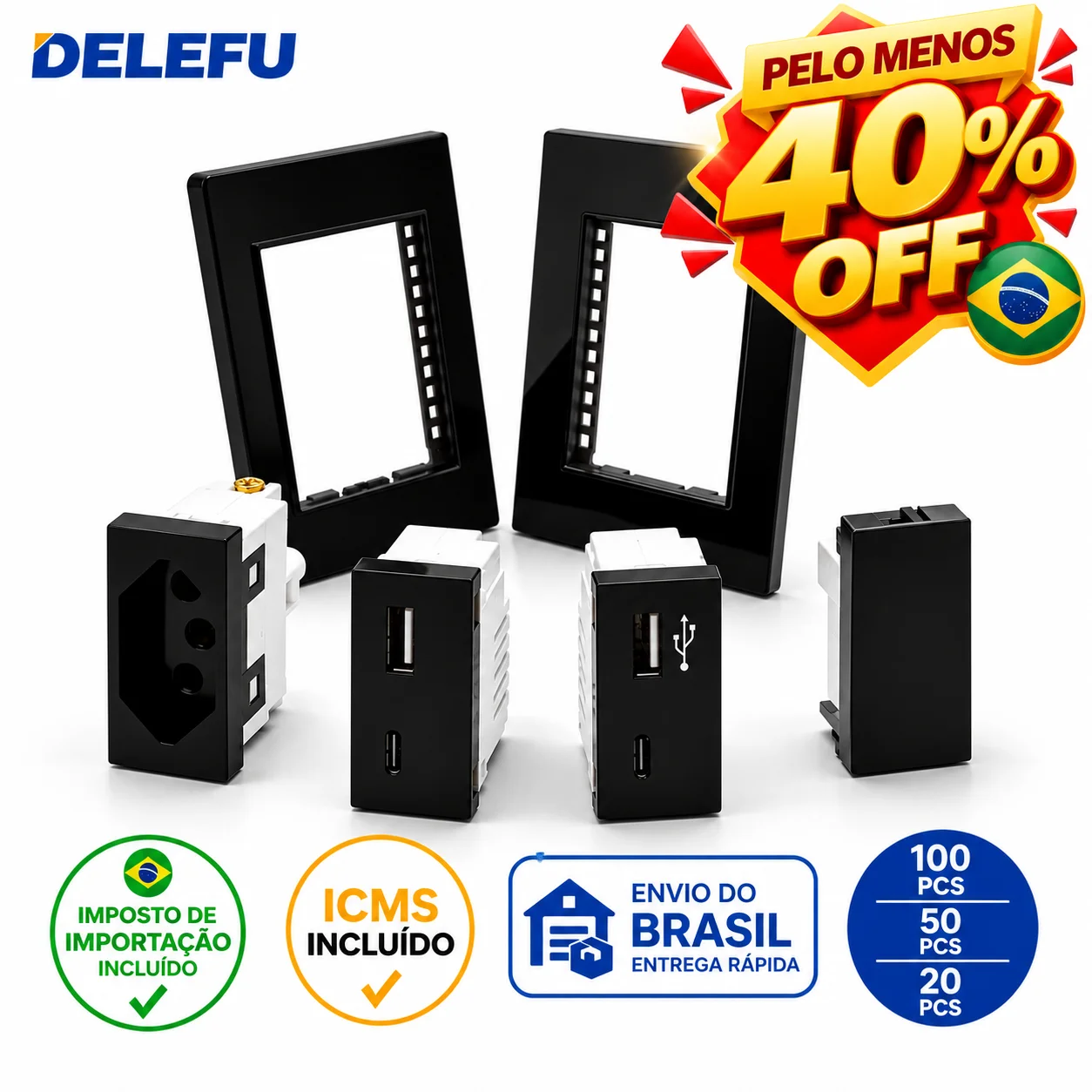panneau-de-prise-murale-modulaire-noir-delefu-stock-bresil-sc78-verre-c3-pc-modules-de-charge-usb-type-c-10a-20a-10w-20w