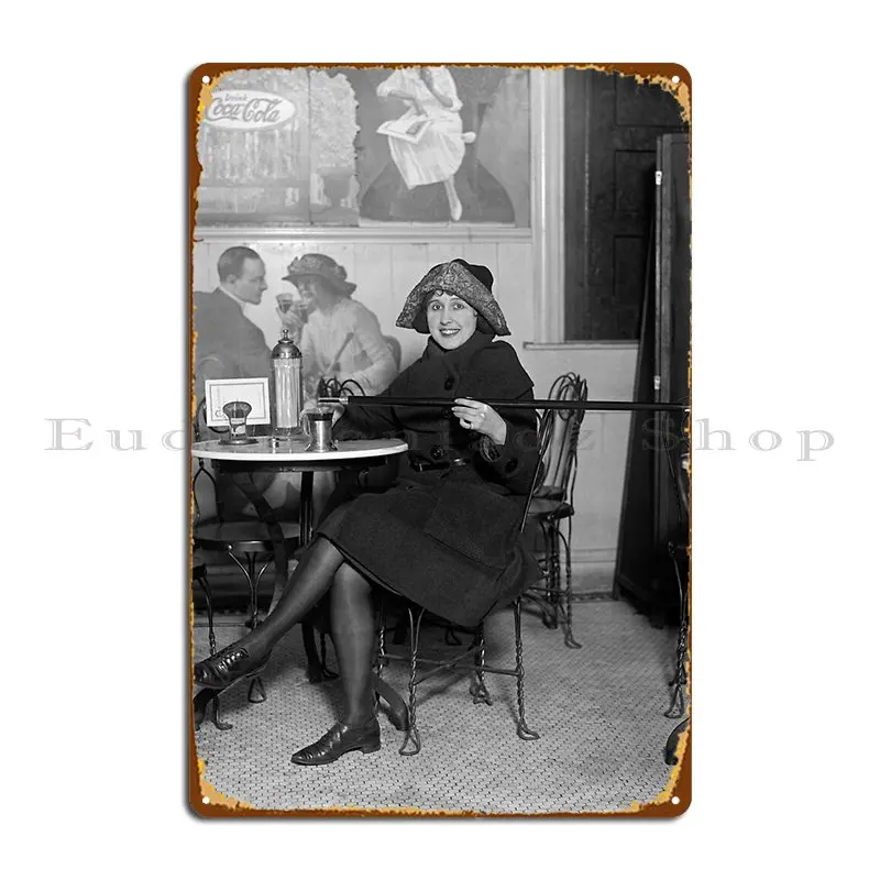 Flapper With Hidden Booze Cane Prohibition 1922 Metal Signs Garage Garage PaintingDesigning Kitchen Tin Sign Poster